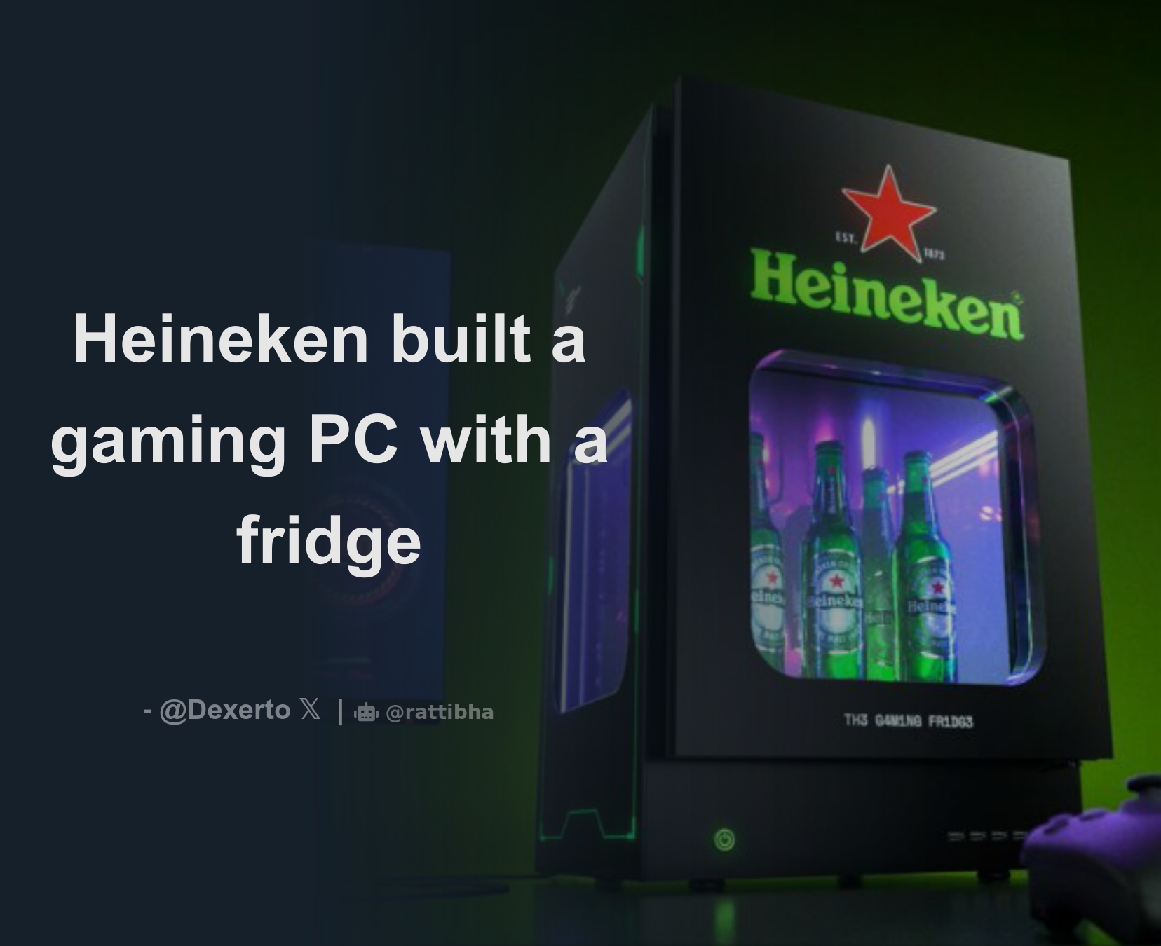 Heineken Unveils Gaming PC With Built-in Beer Fridge