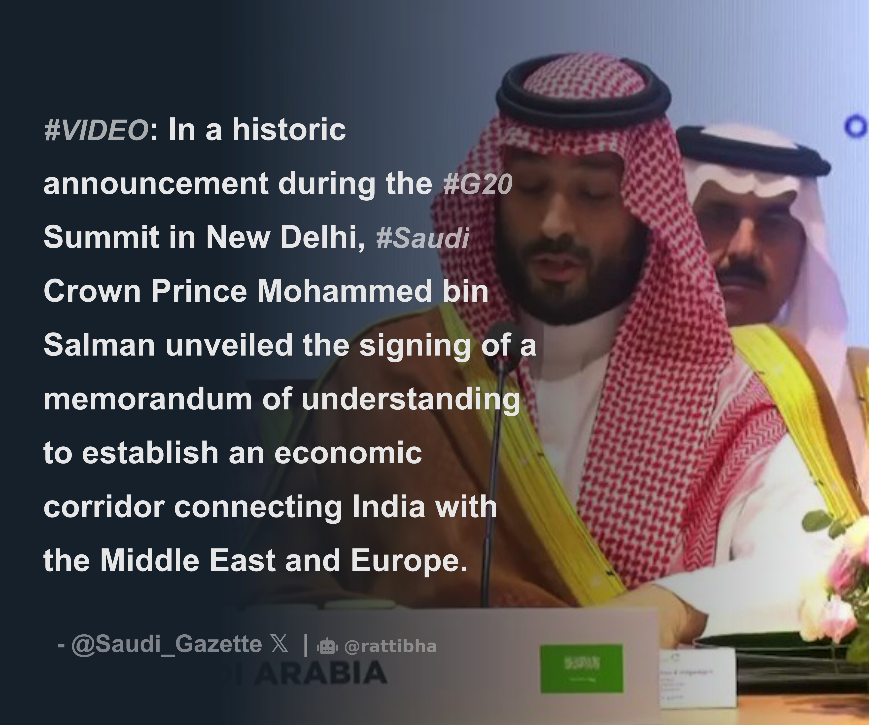 Saudi Arab Download X Video - VIDEO: In a historic announcement during the #G20 Summit in New Delhi, # Saudi Crown Prince Mohammed bin Salman unveiled the signing of a memorandum  o - Thread from Saudi Gazette @Saudi_Gazette - Rattibha