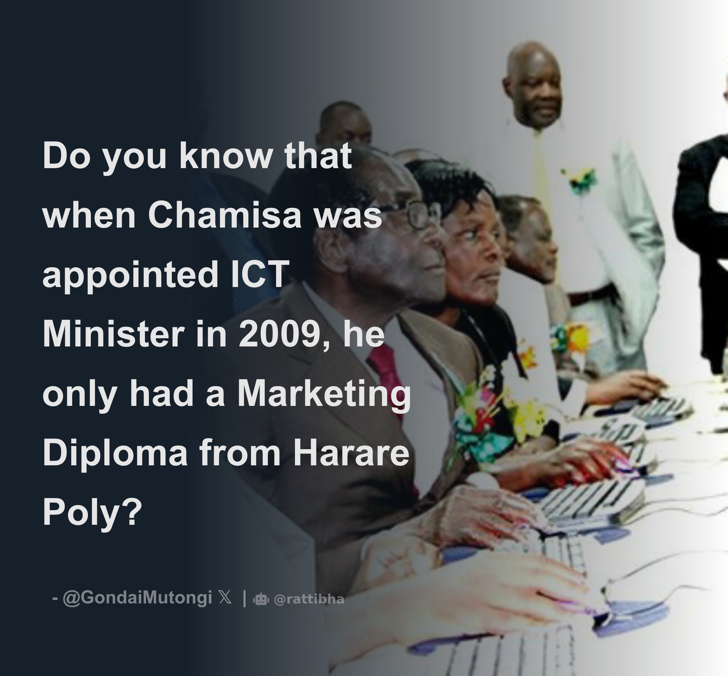 Do you know that when Chamisa was appointed ICT Minister in 2009, he
