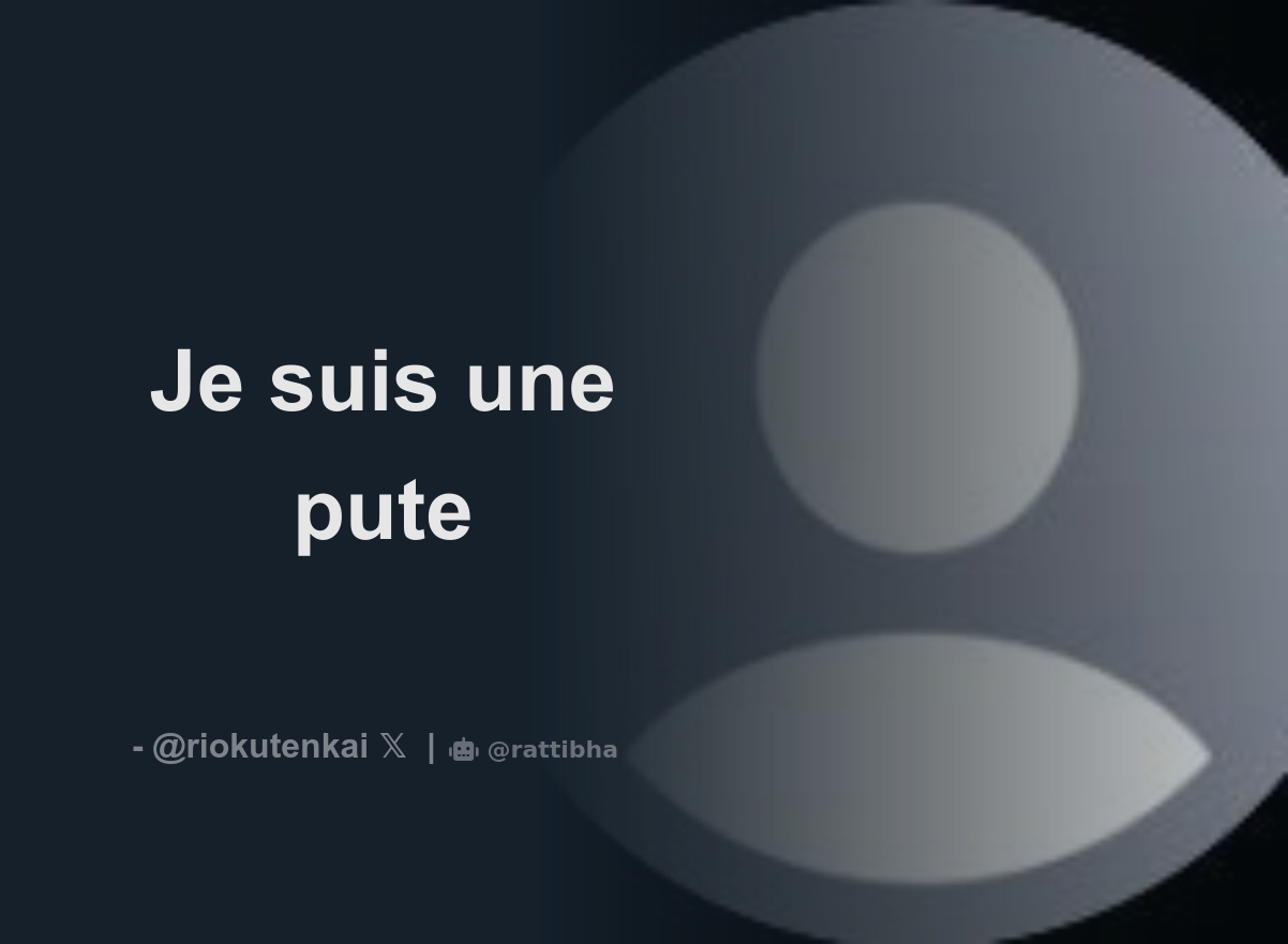 Je suis une pute Thread from 💌 𝒵𝑜𝓇𝑜 riokutenkai Rattibha