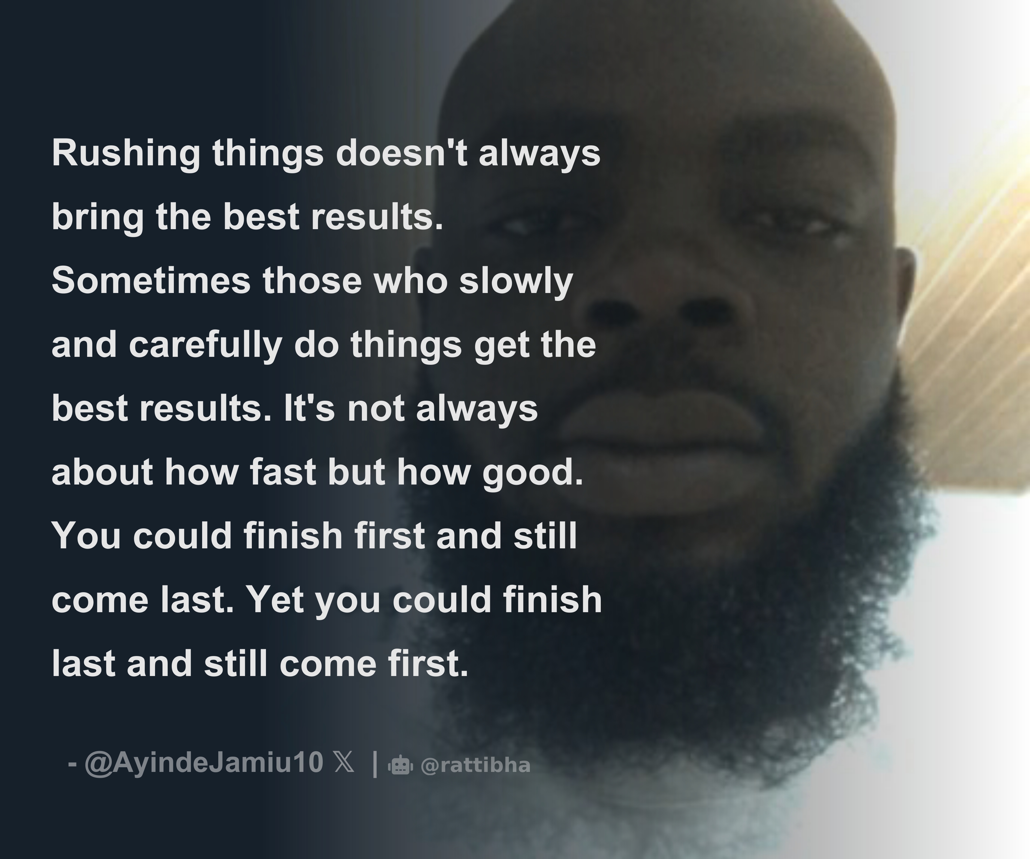 Rushing things doesn't always bring the best results. Sometimes those ...