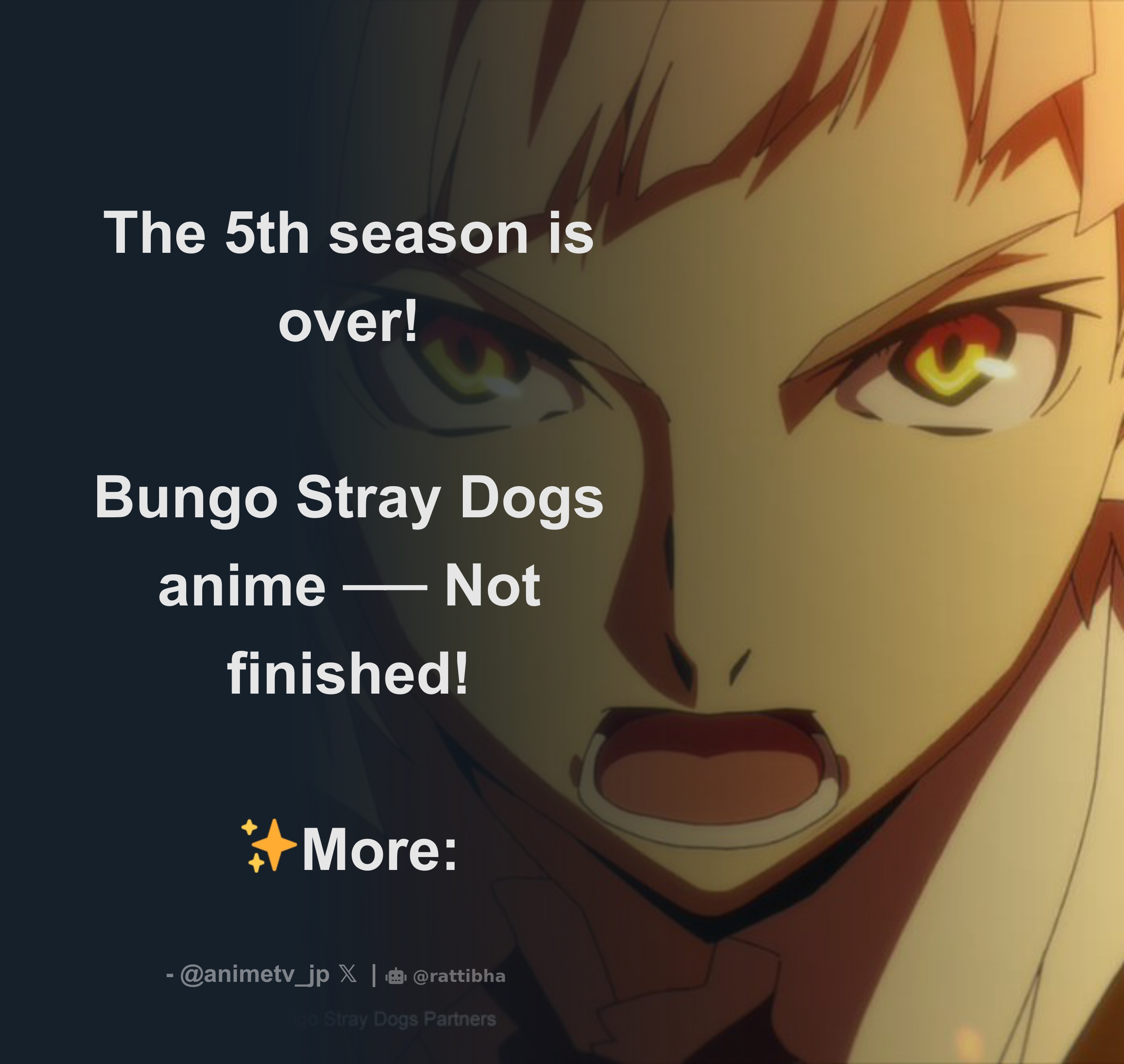 AnimeTV チェーン on X: Bungo Stray Dogs Season 4 announced! ✨More:    / X