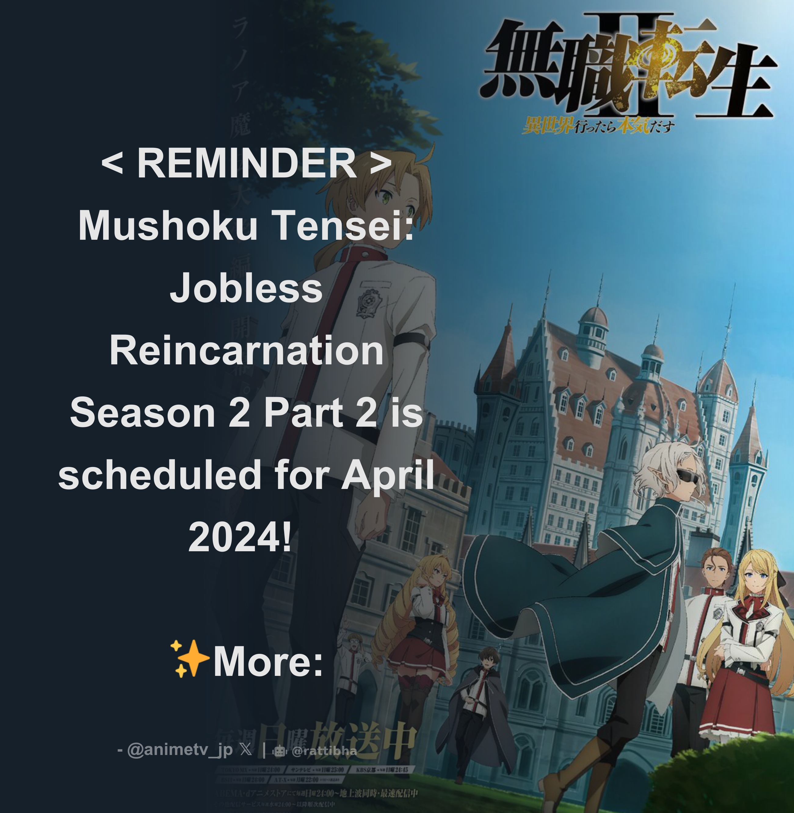 Mushoku Tensei Jobless Reincarnation Season 2 (2nd Half): Release