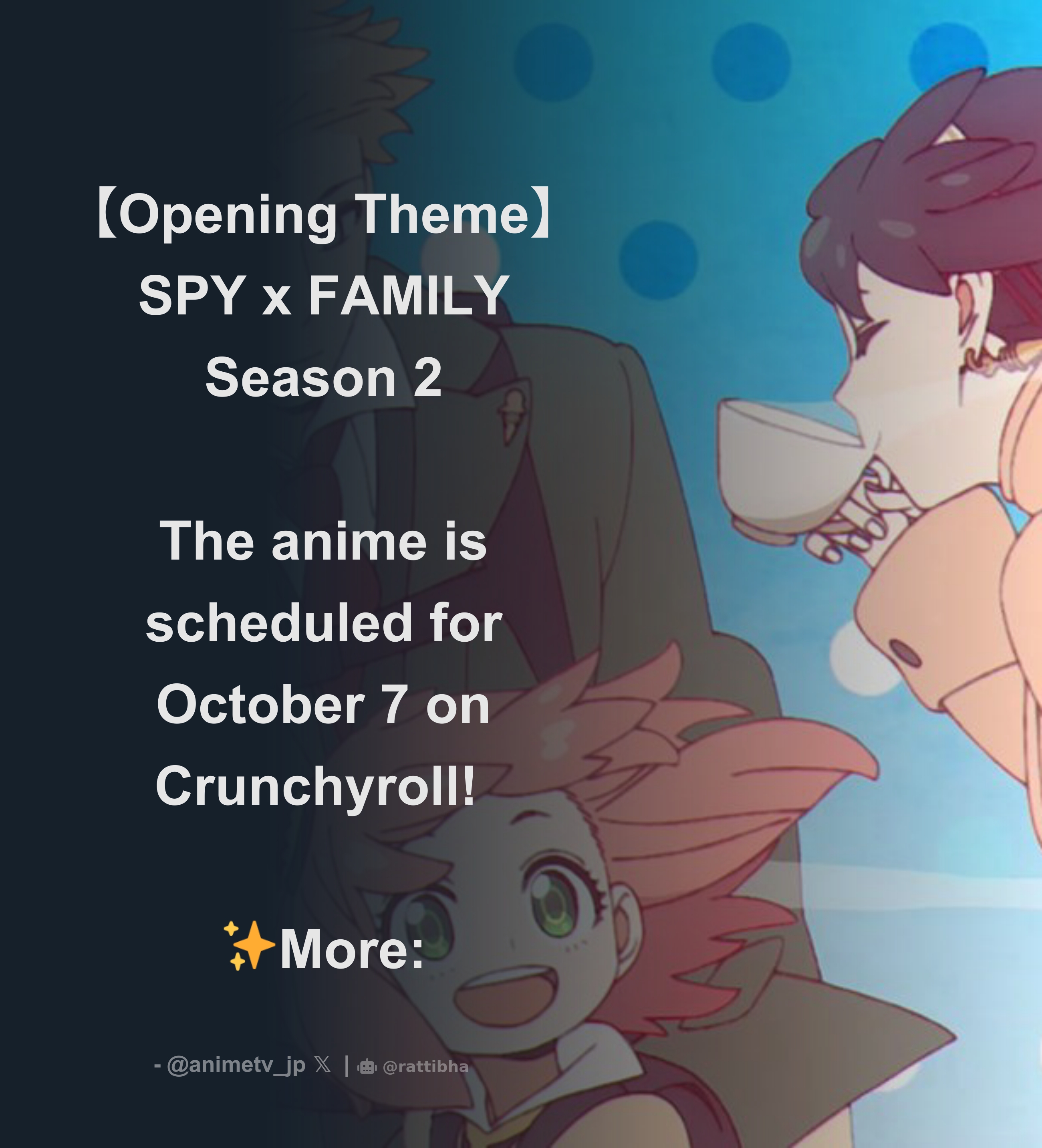 AnimeTV チェーン on X: 【New Visual】 SPY x FAMILY Season 2 Episode 6 ✨More:    / X