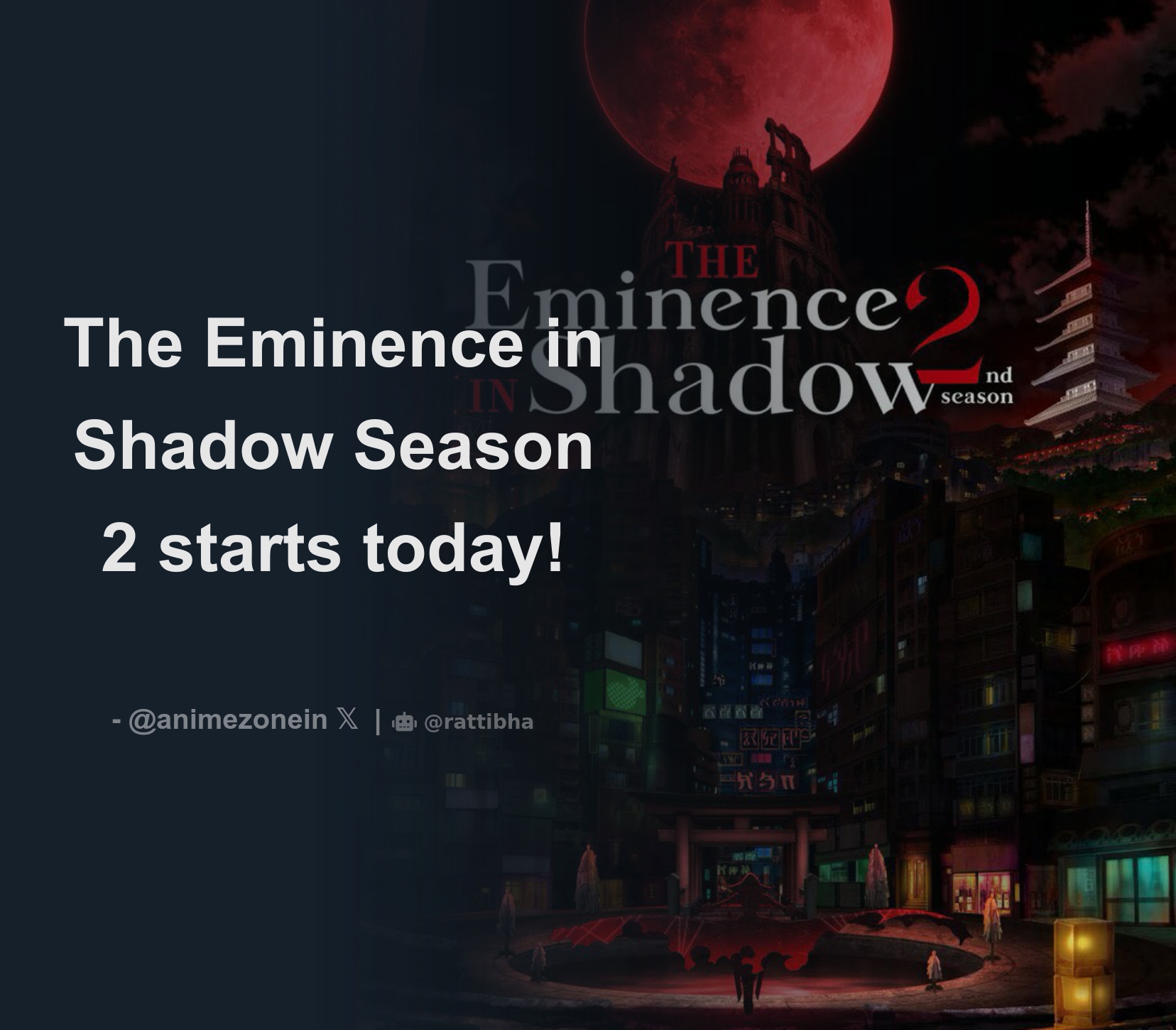 The Eminence in Shadow Season 2 premiers today - Release date