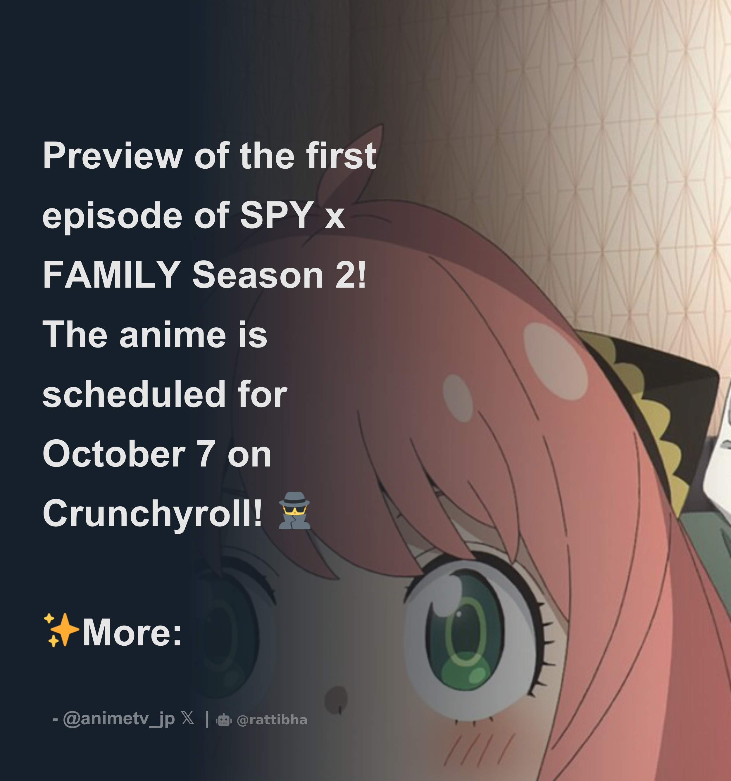 AnimeTV チェーン on X: 【New Visual】 SPY x FAMILY Season 2