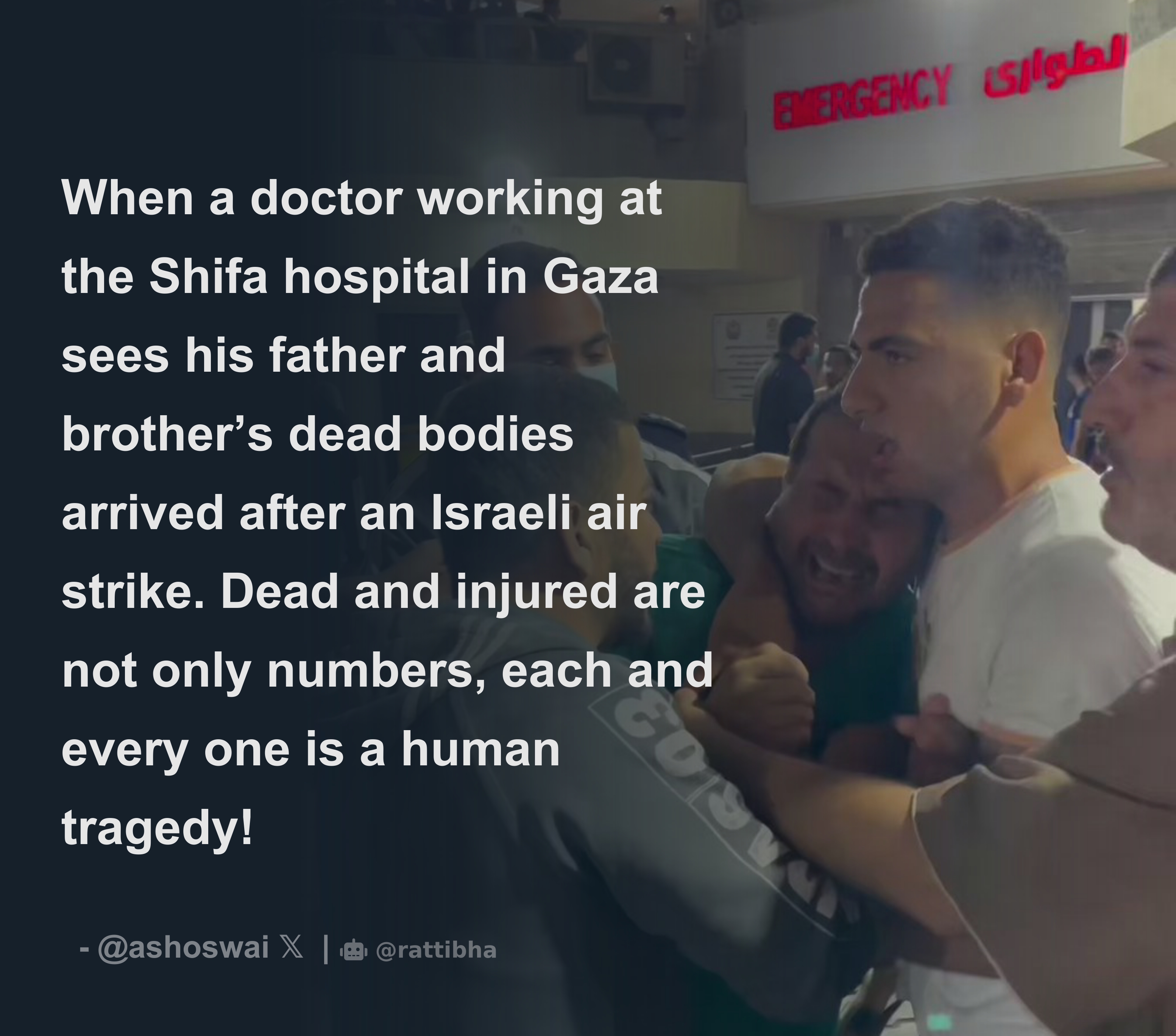 When a doctor working at the Shifa hospital in Gaza sees his father and