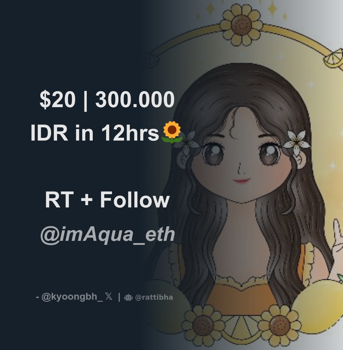 20 300 000 idr in 12hrs rt follow imaqua eth thread from 