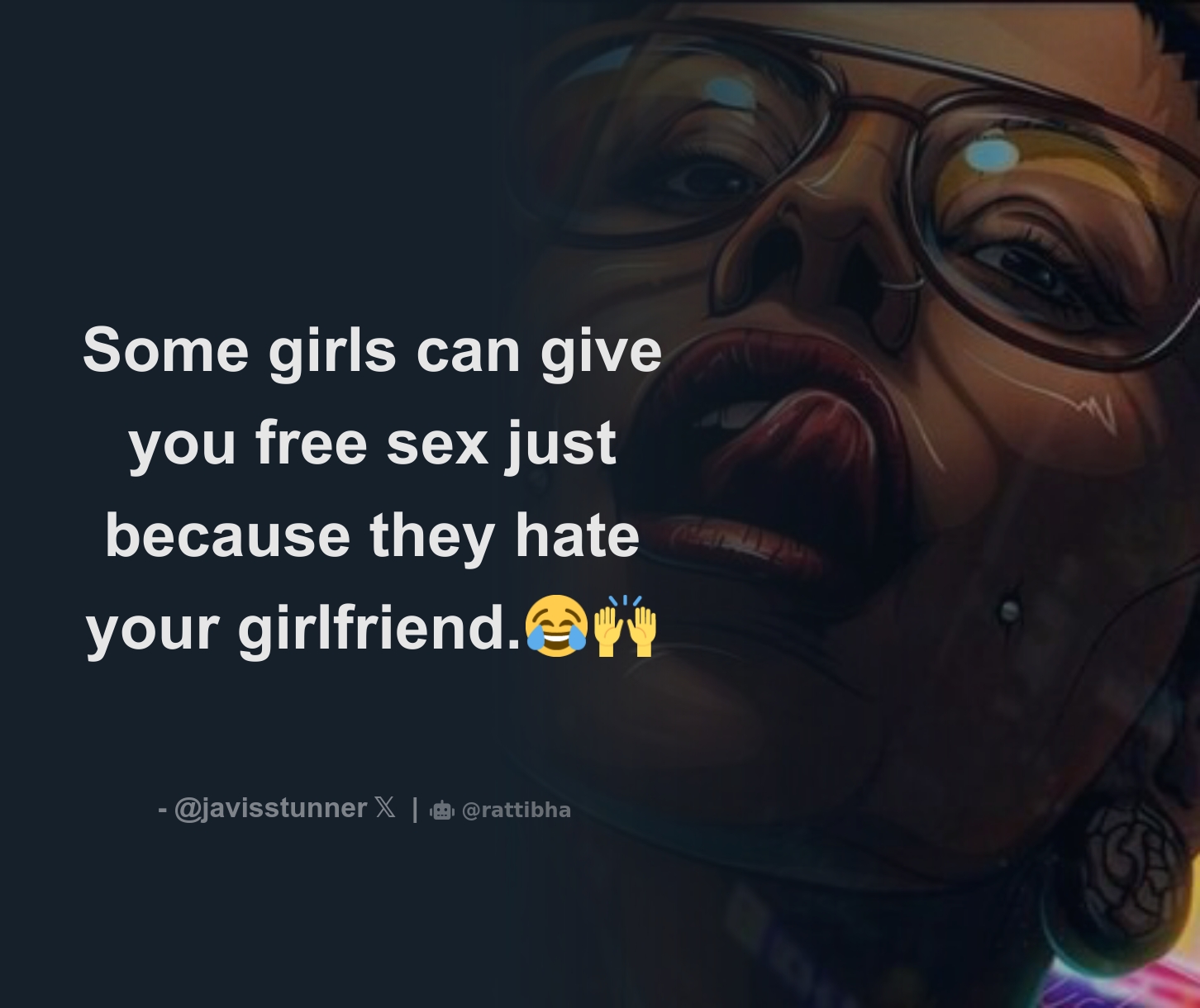 Some girls can give you free sex just because they hate your  girlfriend.😂🙌 - Download Tweet Image from Saquon✨ @javisstunner -  Rattibha