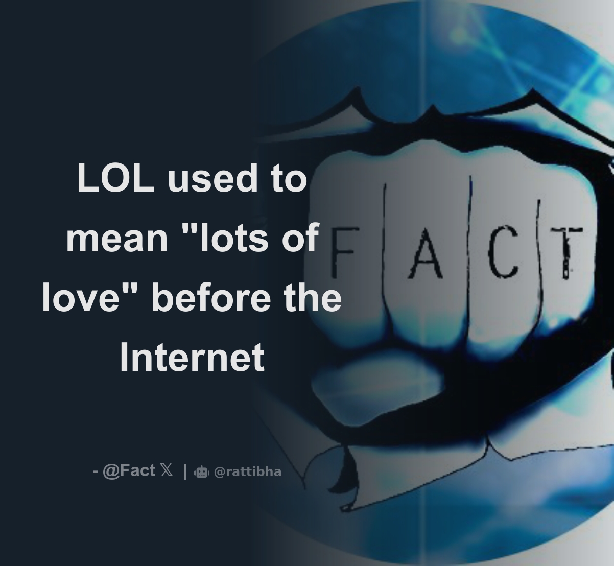 know on X: LOL used to mean lots of love before the Internet