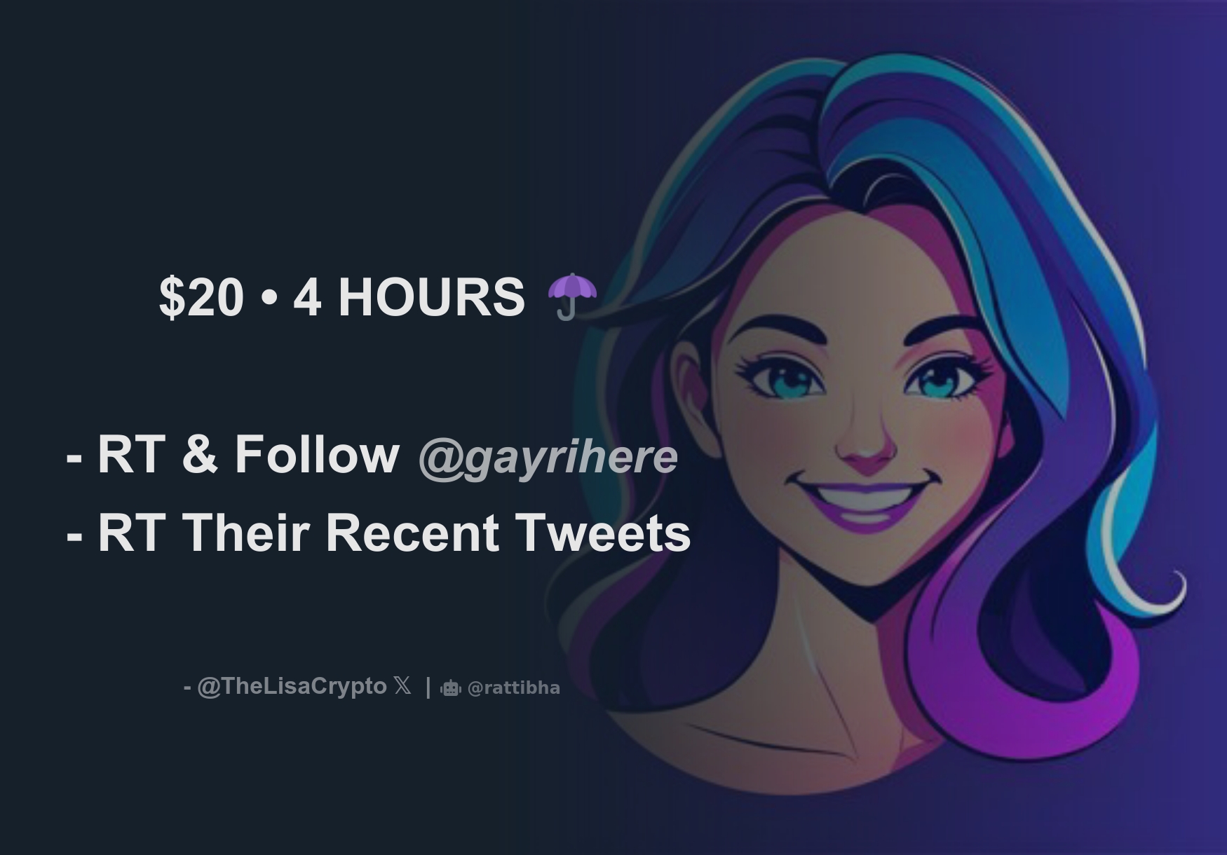 20 • 4 Hours ☂️ Rt And Follow Gayrihere Rt Their Recent Tweets Thread From Lisa Crypto