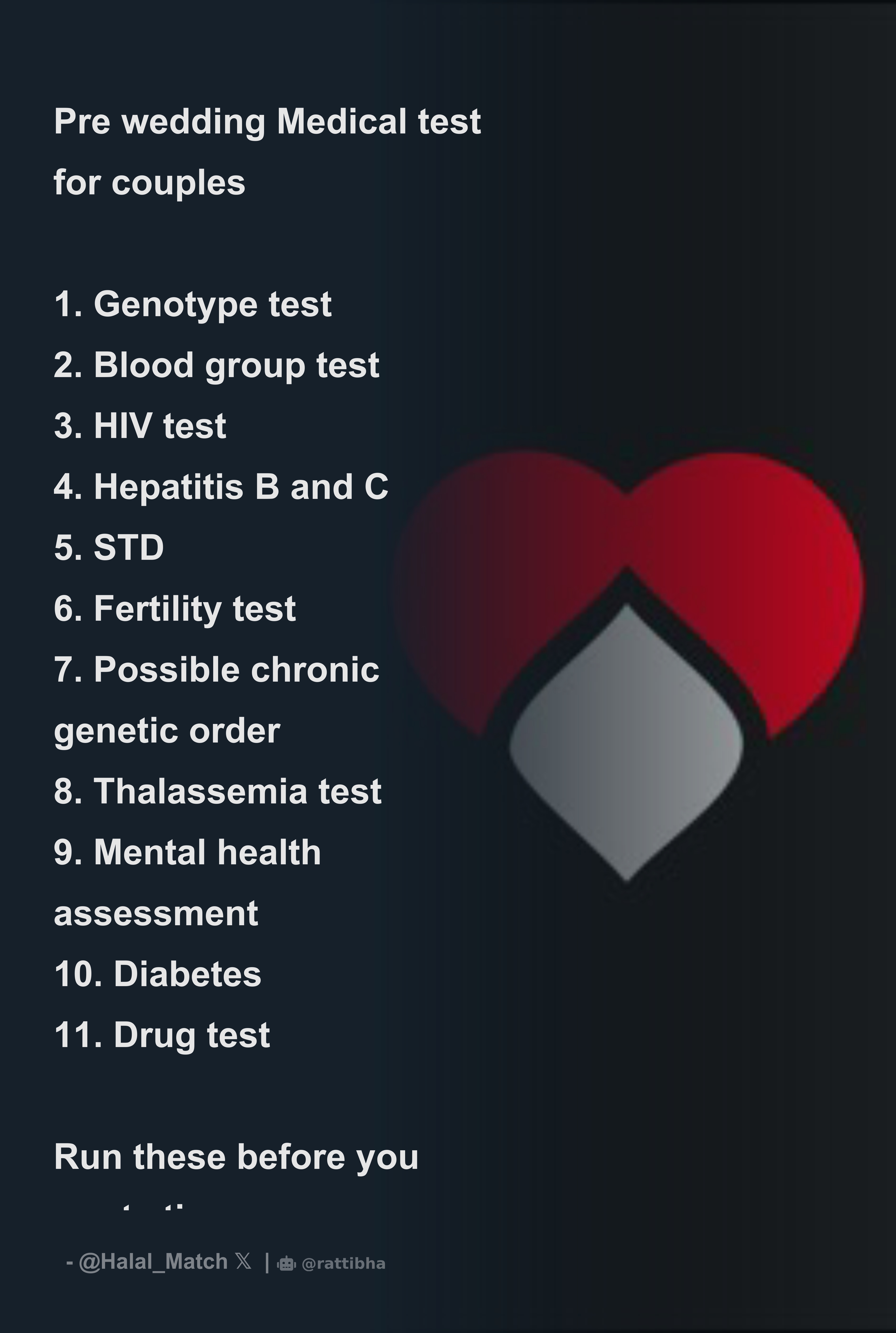 Pre wedding medical test for couples 1 genotype test 2 blood group