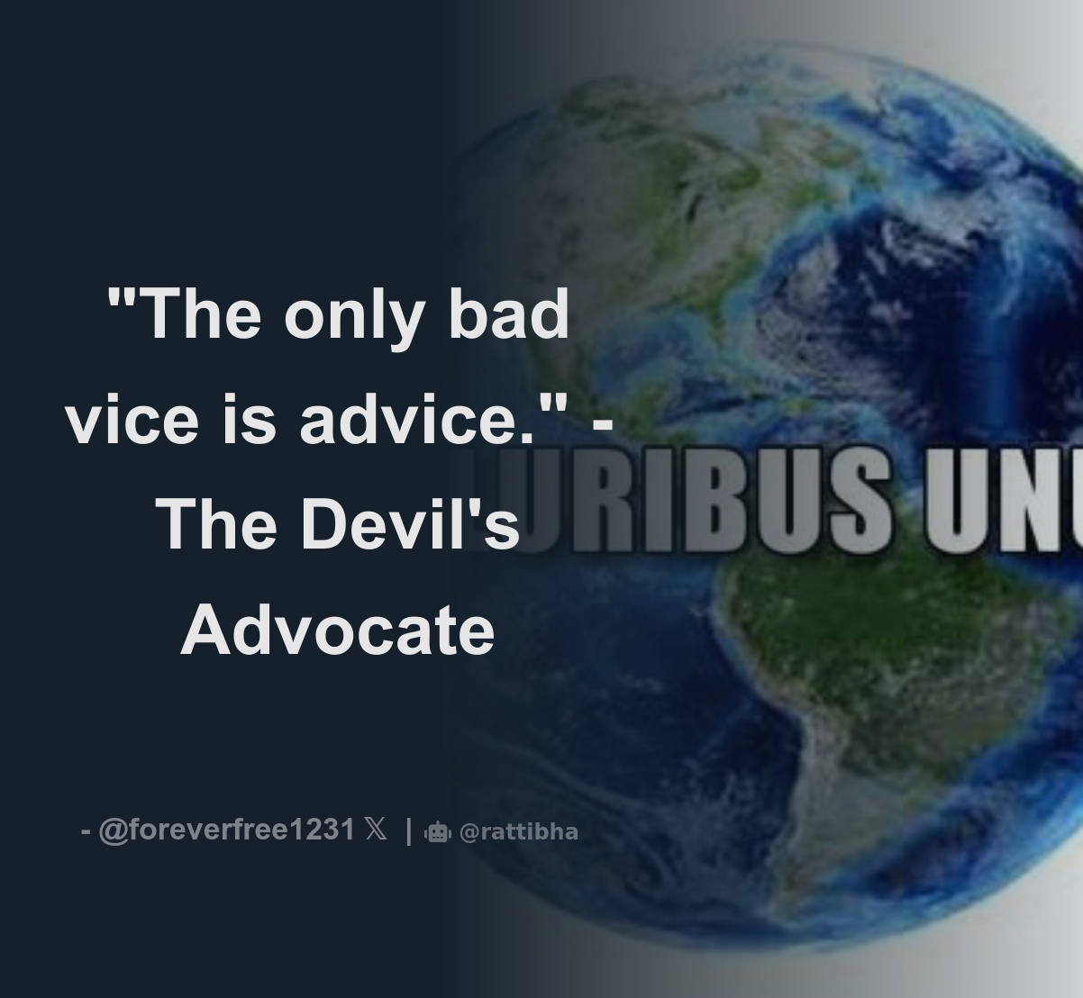 Bukowskiquot "The only bad vice is advice." The Devil's Advocate Thread from just john