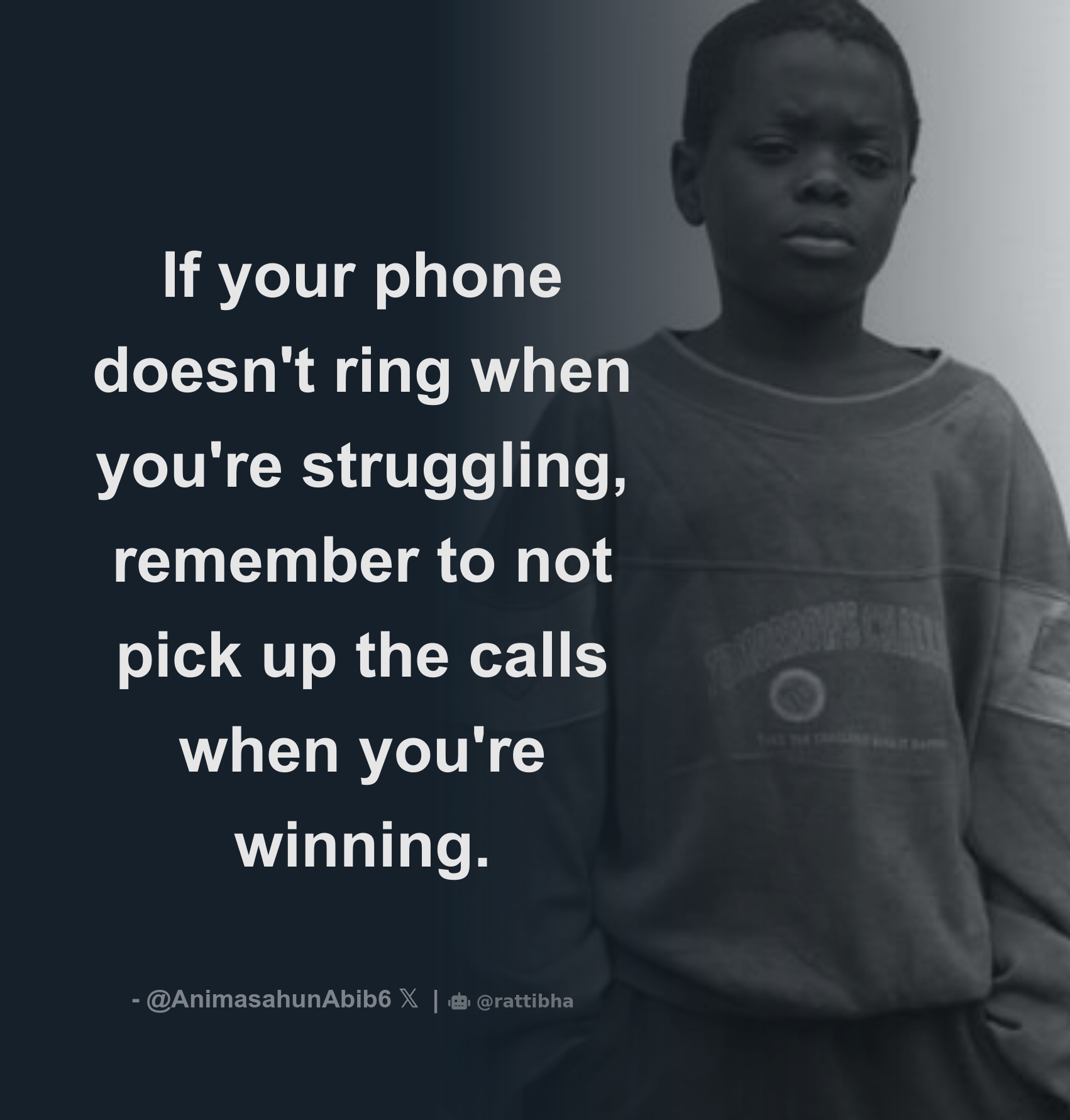 If your phone doesn t ring when you re struggling remember to not pick