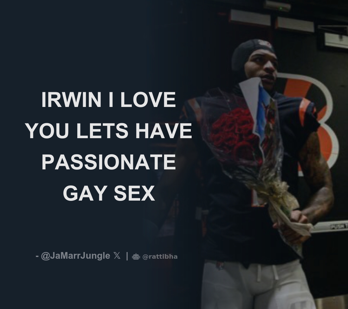 IRWIN I LOVE YOU LETS HAVE PASSIONATE GAY SEX - Download Tweet Image from  avery @JaMarrJungle - Rattibha