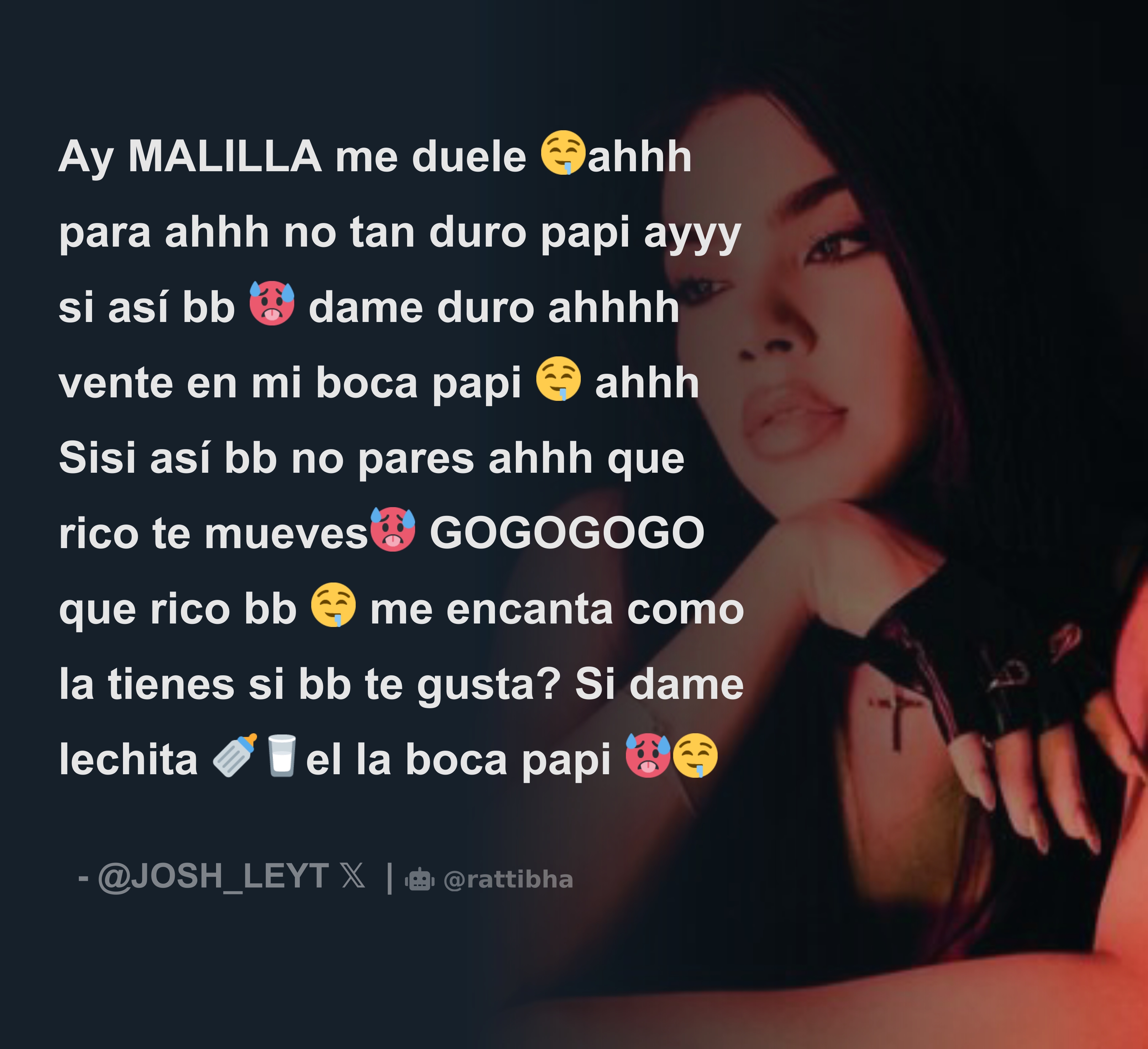 Chris_osss Ay MALILLA me duele 🤤ahhh para ahhh no tan duro papi ayyy si  así bb 🥵 dame duro ahhhh vente en mi boca papi 🤤 ahhh Sisi así bb no pares