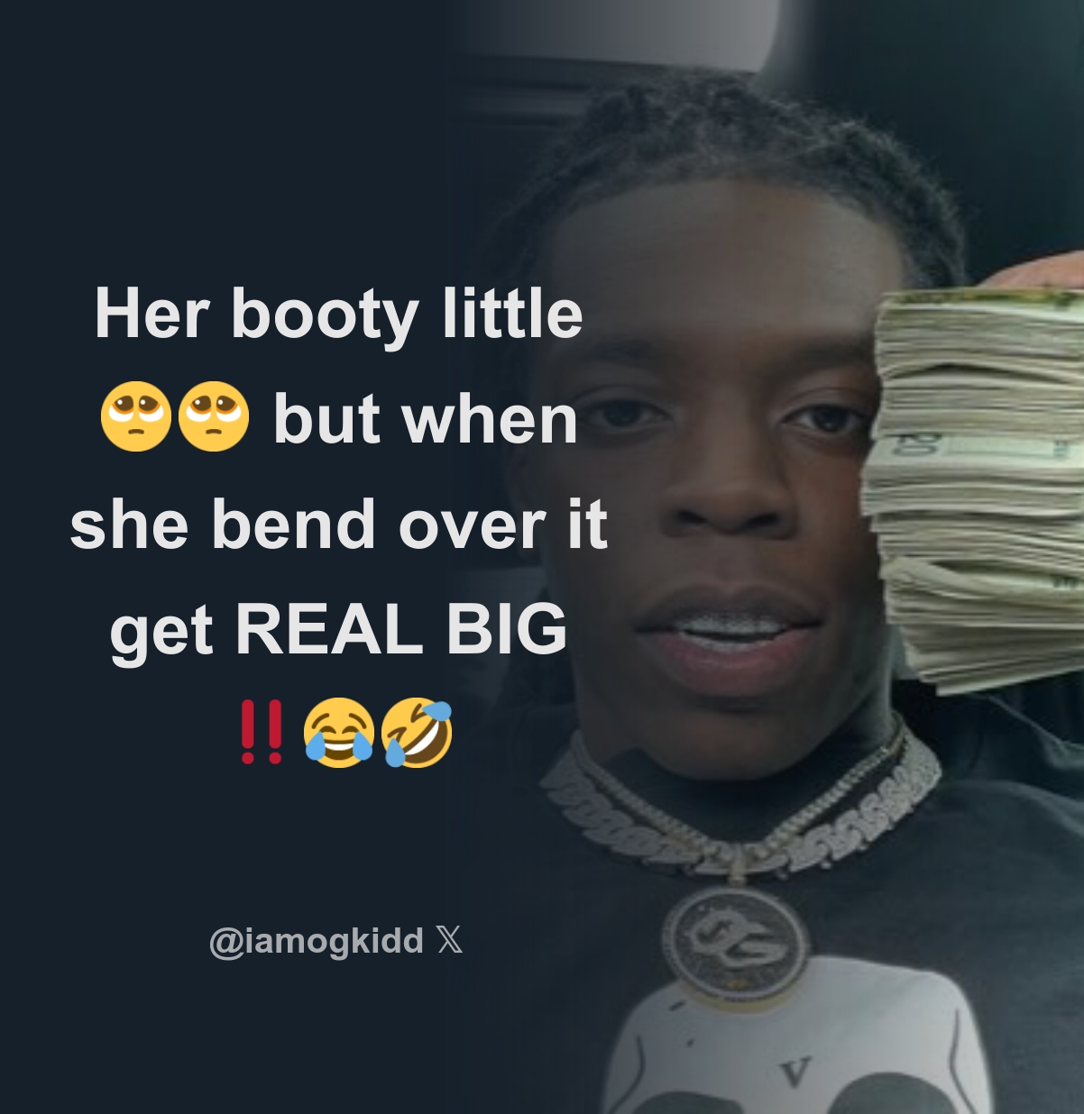 Her booty little 🥺🥺 but when she bend over it get REAL BIG ‼️😂🤣 -  Download Tweet Image from BIG OG @iamogkidd - Rattibha