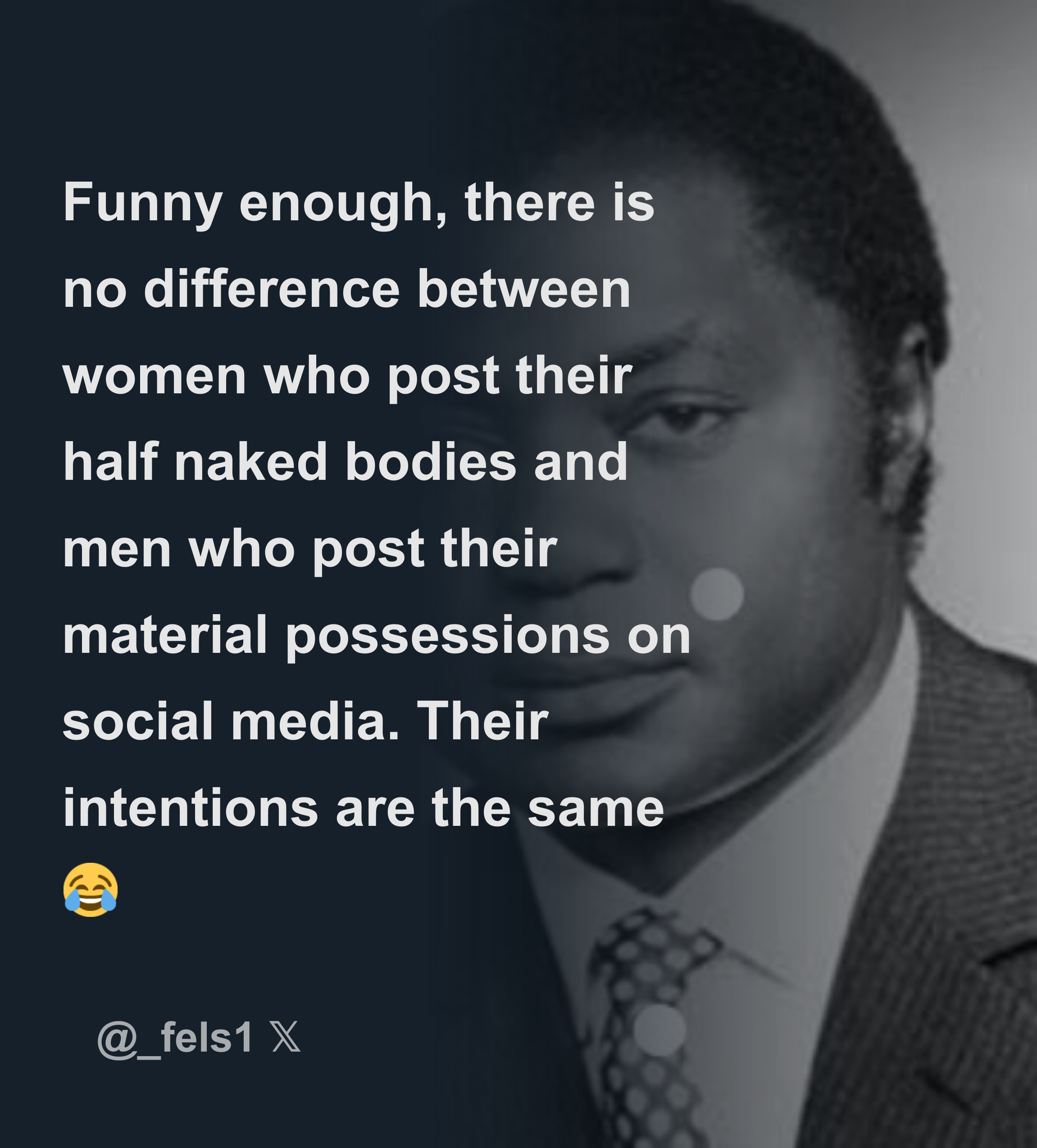 Funny enough, there is no difference between women who post their half naked  bodies and men who post their material possessions on social media. Their -  Download Tweet Image from Ja Loka @_