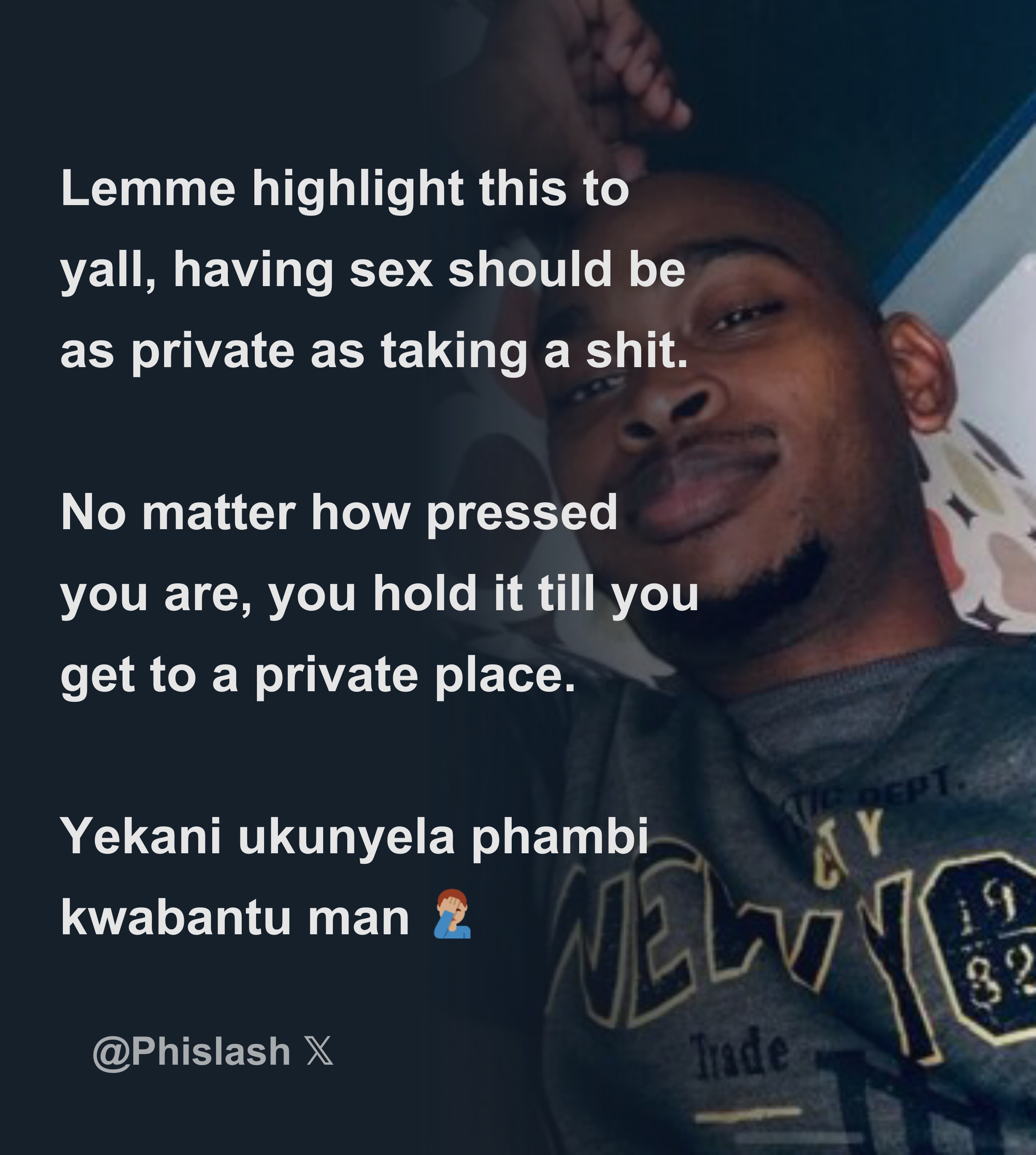 Lemme highlight this to yall, having sex should be as private as taking a  shit. No matter how pressed you are, you hold it till you get to a priva -  Download