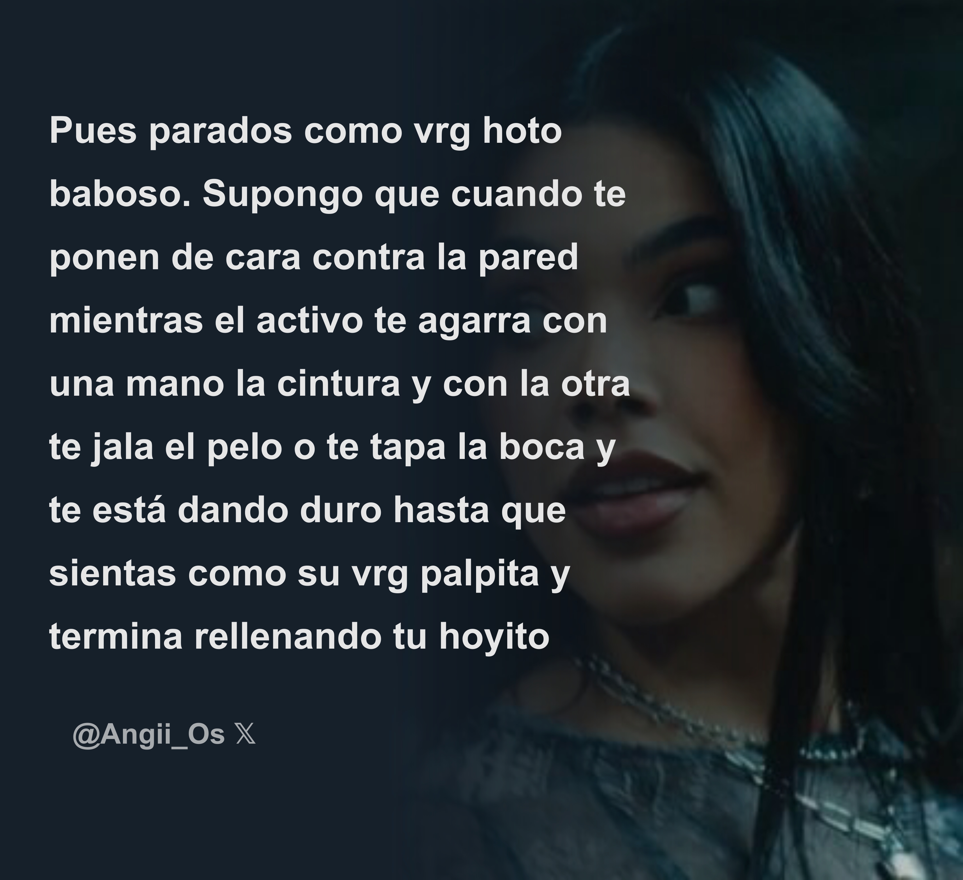 k23boyy @Keninicachondo Pues parados como vrg hoto baboso. Supongo que  cuando te ponen de cara contra la pared mientras el activo te agarra con  una m - Download Tweet Image from AngelGonzalez @