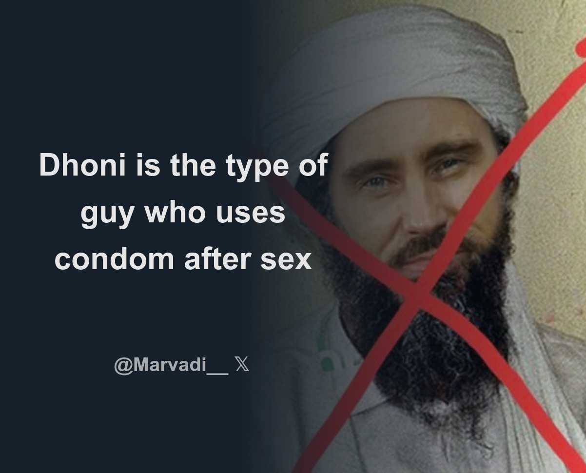 Dhoni is the type of guy who uses condom after sex - Download Tweet Image  from Rohan #fafout @Marvadi__ - Rattibha