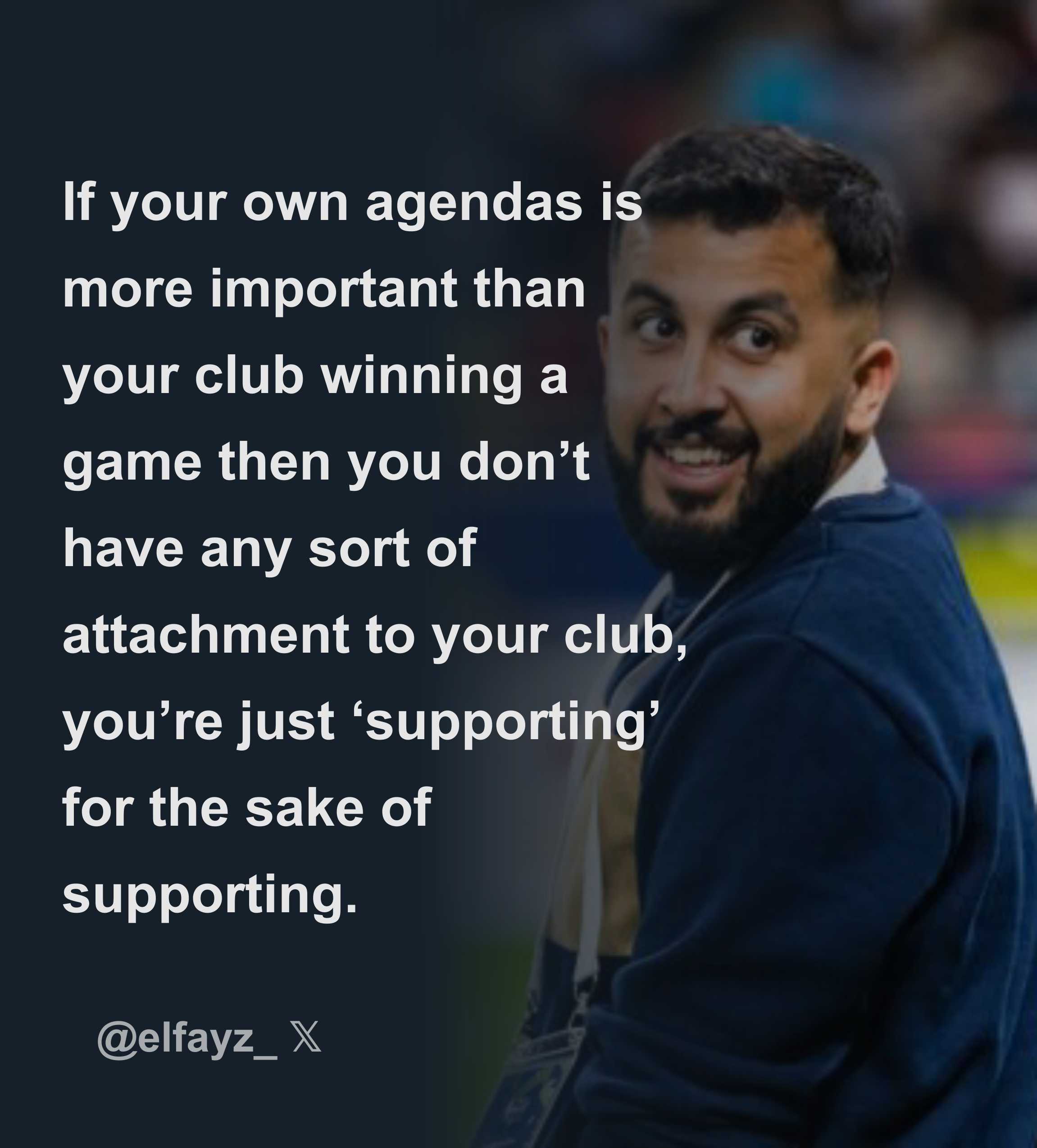 If your own agendas is more important than your club winning a game