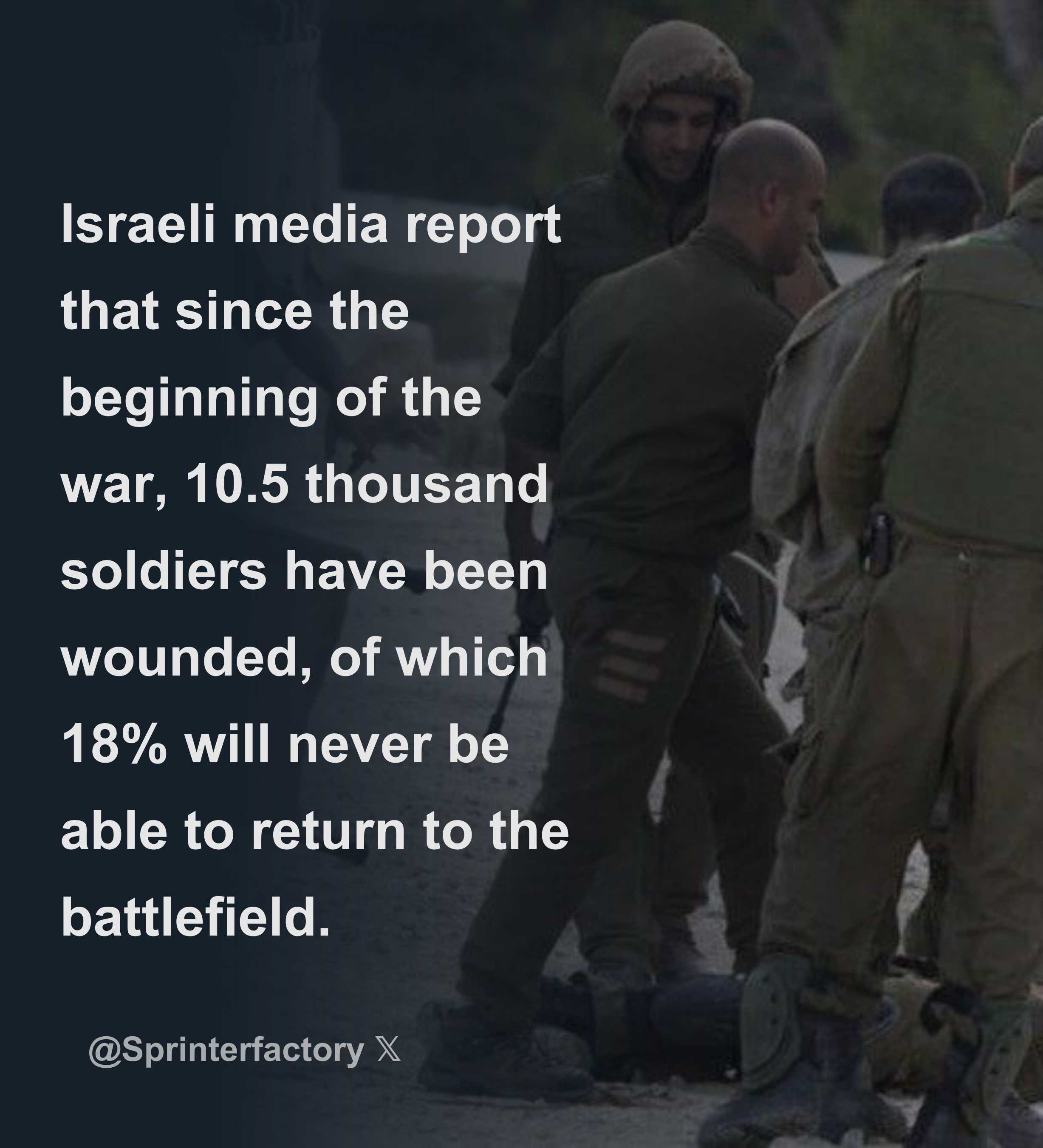 Israeli media report that since the beginning of the war, 10.5 thousand ...