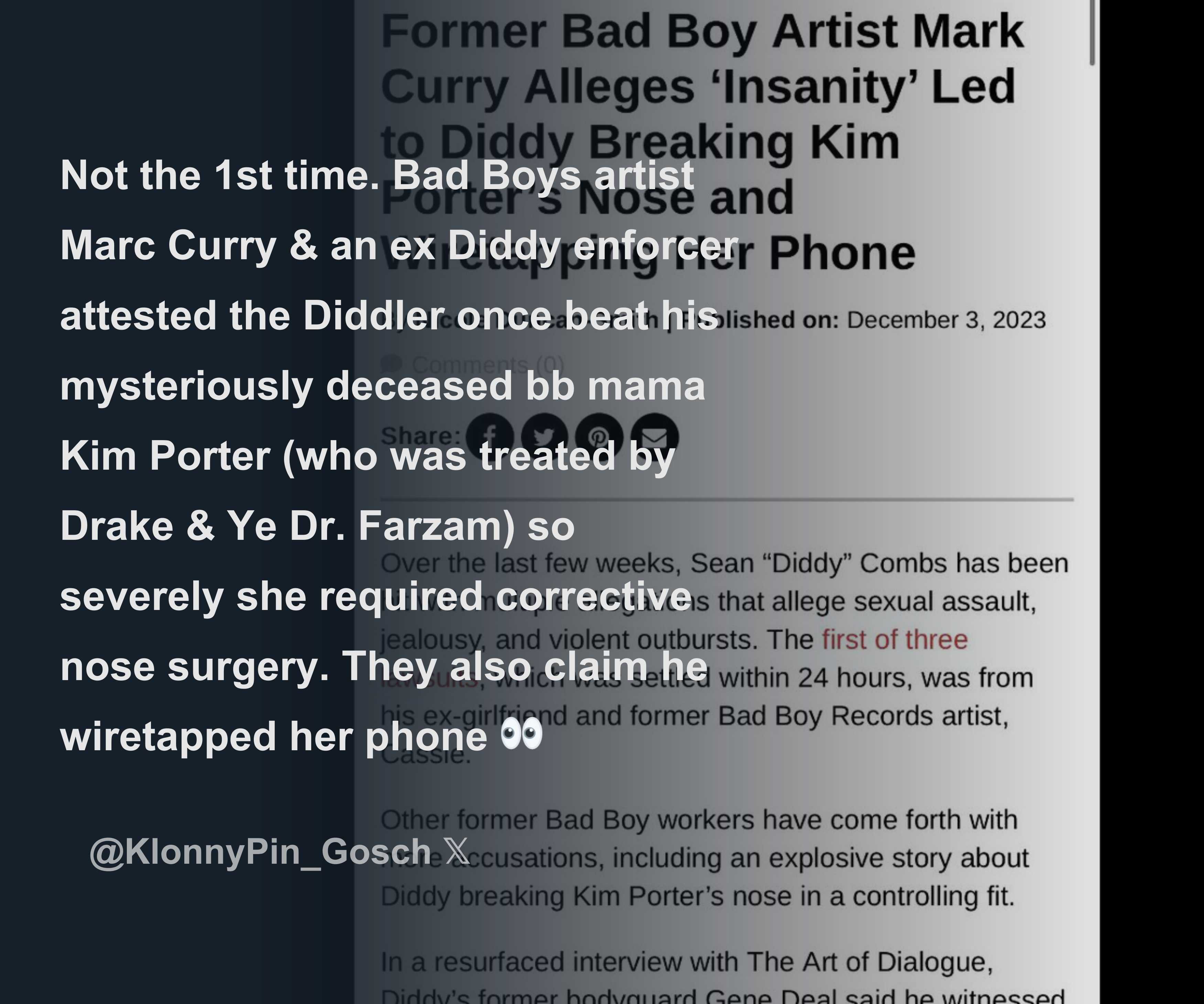 Not the 1st time. Bad Boys artist Marc Curry & an ex Diddy enforcer